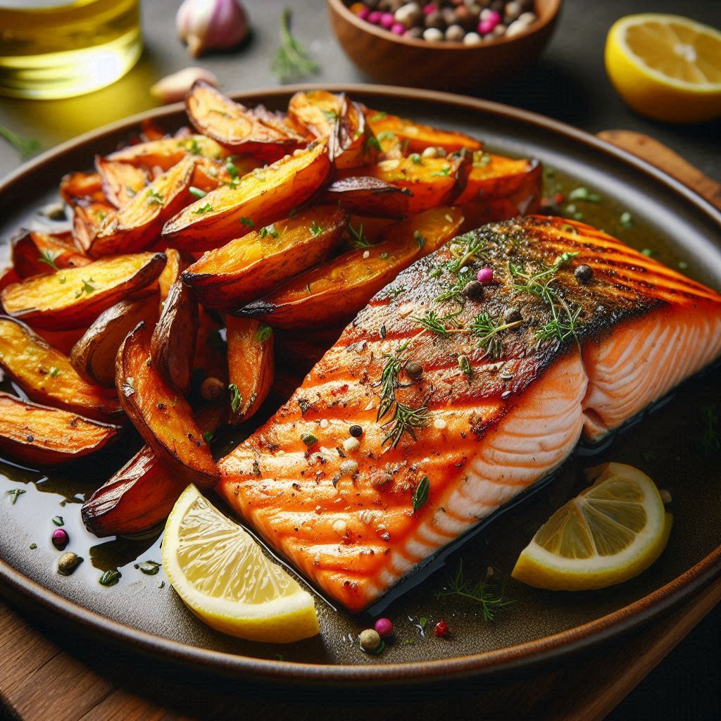 Salmon with Sweet Potatoes